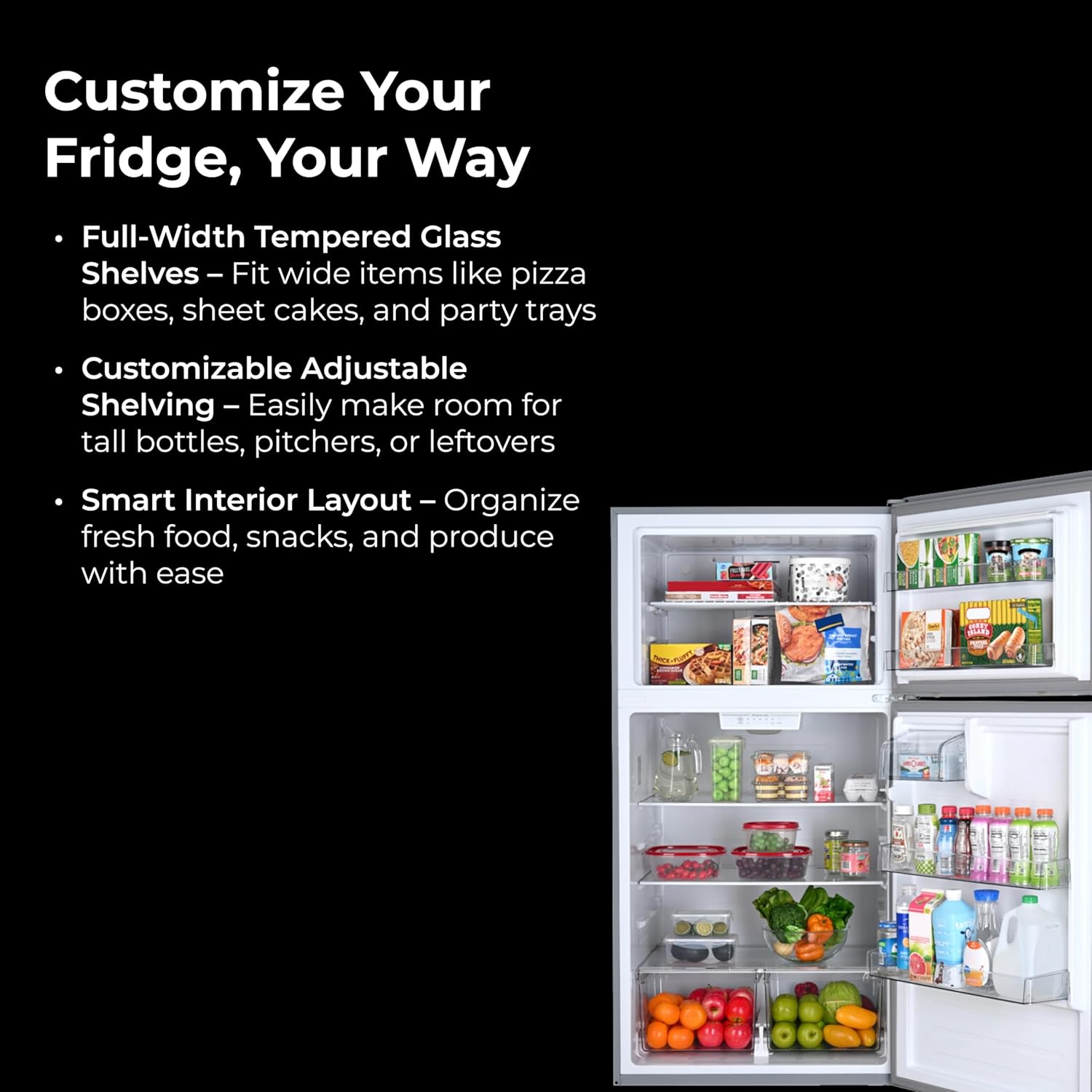 Kenmore 33 in. 20.5 cu. ft. Capacity Refrigerator/Freezer with Full-Width Adjustable Glass Shelving, Humidity Control Crispers, ENERGY STAR Certified, Fingerprint Resistant Stainless Steel