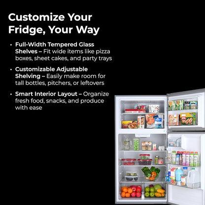 Kenmore 33 in. 20.5 cu. ft. Capacity Refrigerator/Freezer with Full-Width Adjustable Glass Shelving, Humidity Control Crispers, ENERGY STAR Certified, Fingerprint Resistant Stainless Steel