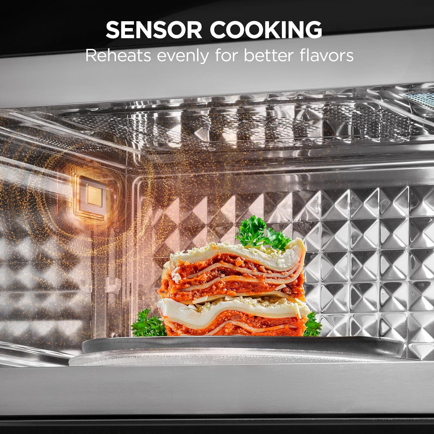 BLACK+DECKER Over the Range Microwave Oven with Air Fryer, Convection, and Bake Modes, 1.5 cu.ft., Stainless Steel, 900 Watts, EC942K6CE-SS