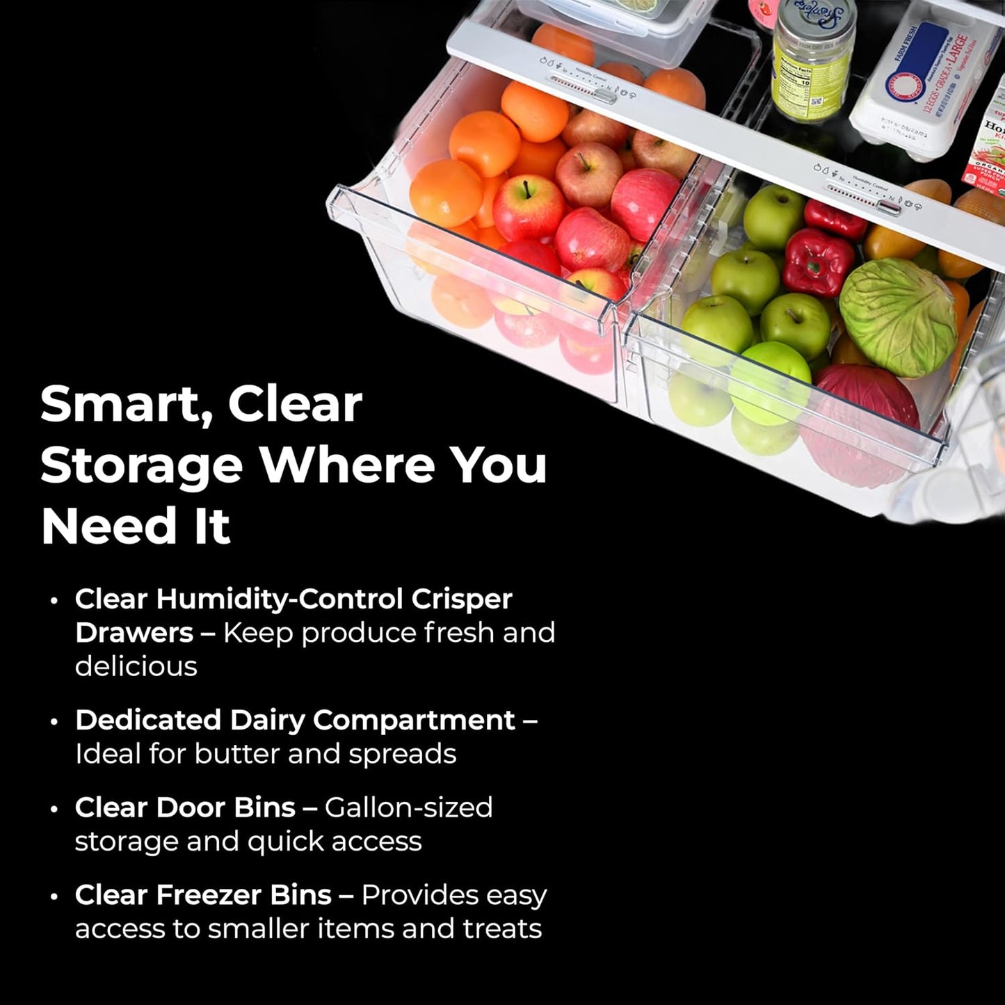 Kenmore 30 in. 18.2 cu. ft. Capacity Refrigerator/Freezer Adjustable Glass Shelving, Humidity Control Crispers, Gallon Door Bins, White