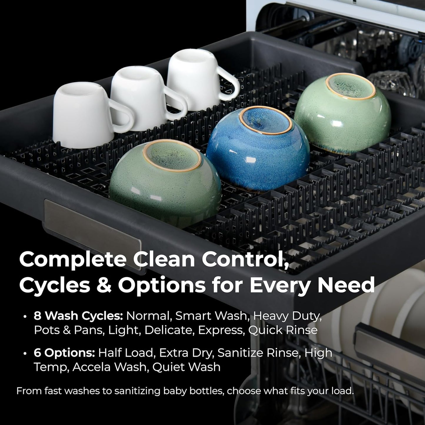 Kenmore Elite 24" Built-in Stainless Steel Tub Dishwasher TurboDry, QuietWash, SmartWash & TurboFlex Third Rack-15 Place Settings-42 DBA, Energy Star Certified, Fingerprint Resistant