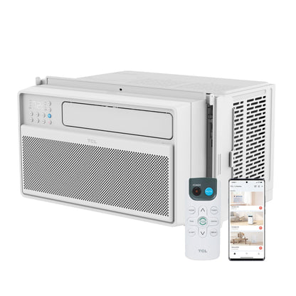 TCL H14W35W 14,000 BTU Smart Window Air Conditioner, AC Unit, Fan & Dehumidifier, 700 Sq. Ft, Remote Control, Compatible with Alexa/Google Assistant, White