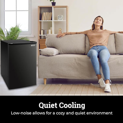 Igloo 3.2 Cu.Ft. Single Door Compact Refrigerator with Freezer - Slide Out Glass Shelf, Perfect for Homes, Offices, Dorms - Black