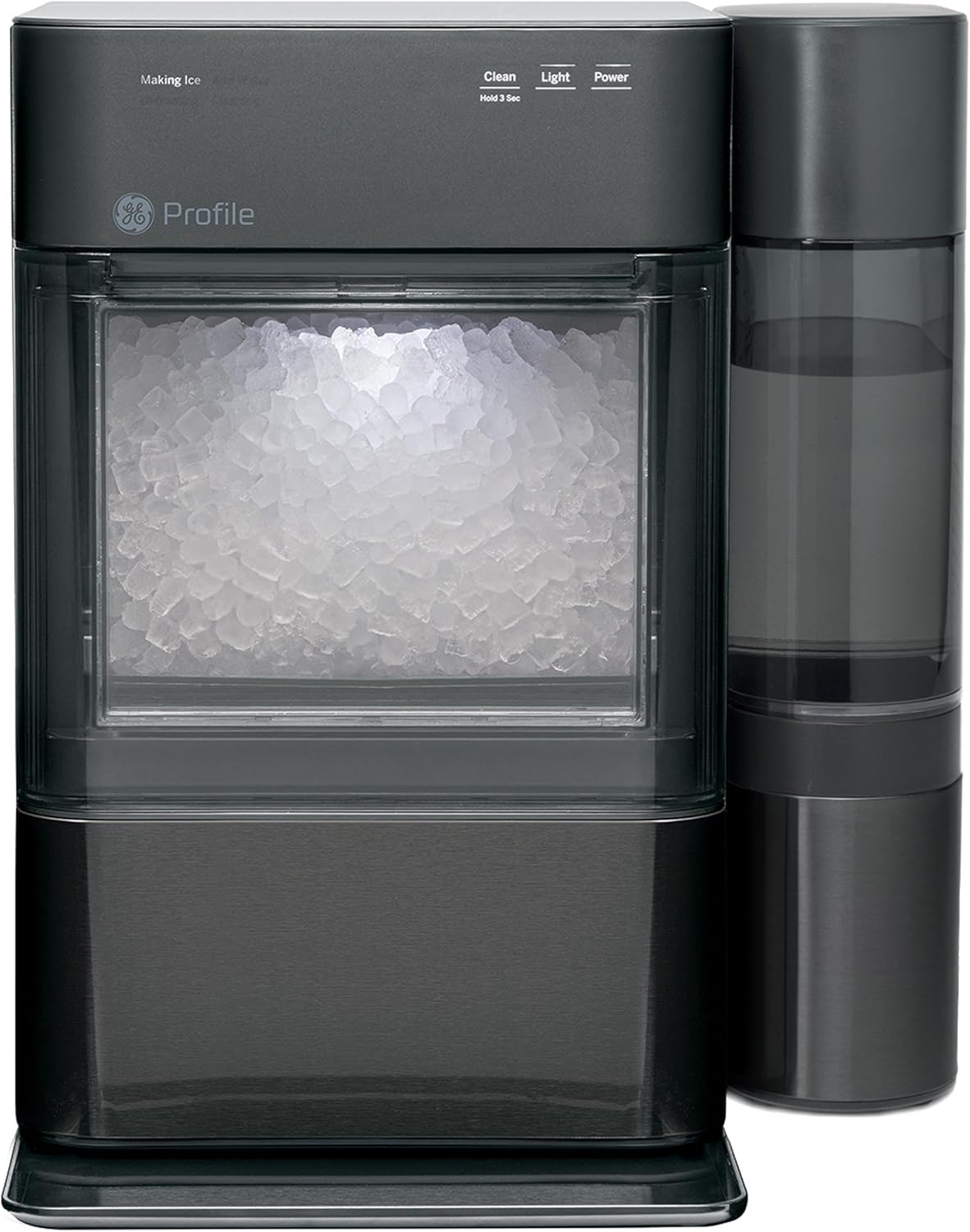 GE Profile Opal 2.0 XL with 1 Gallon Tank, Chewable Crunchable Countertop Nugget Ice Maker, Scoop Included, 38 lbs in 24 Hours, Pellet Ice Machine with WiFi & Smart Connected, Black Stainless