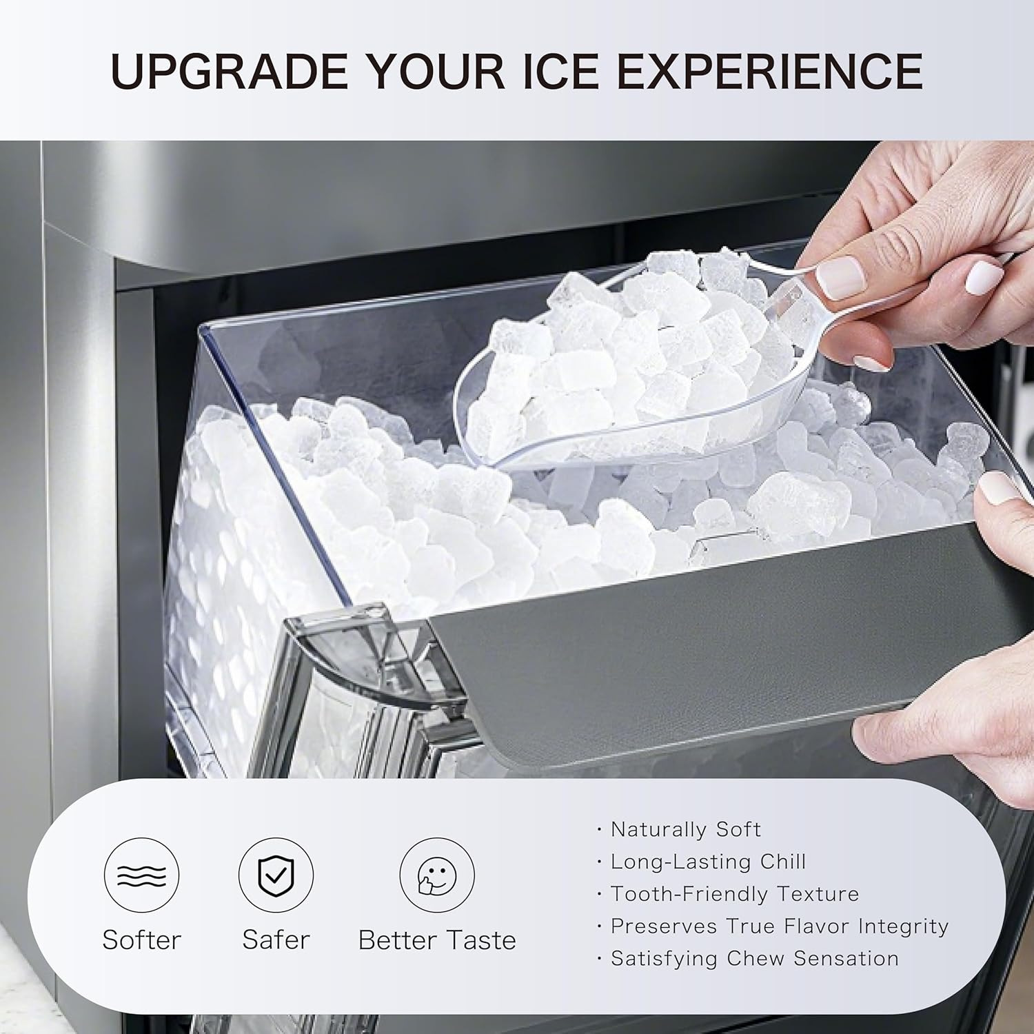 Large Capacity Ice Makers Countertop One-Click Operation Self-Cleaning Portable Ice Maker 41lbs/24H with There is A Detachable 3L Water Tank Ice Machine for Home,Bar,Office