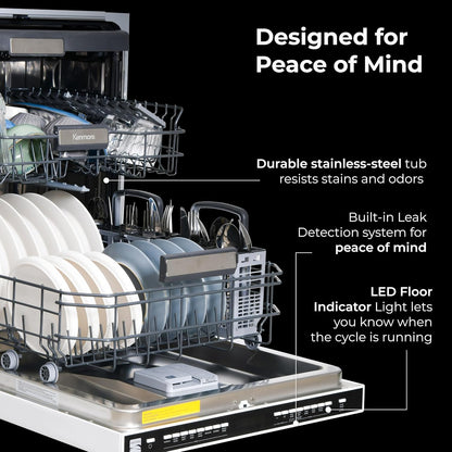 Kenmore Elite 24" Built-in Stainless Steel Tub Dishwasher TurboDry, QuietWash, SmartWash & TurboFlex Third Rack-15 Place Settings-42 DBA, Energy Star Certified, Fingerprint Resistant