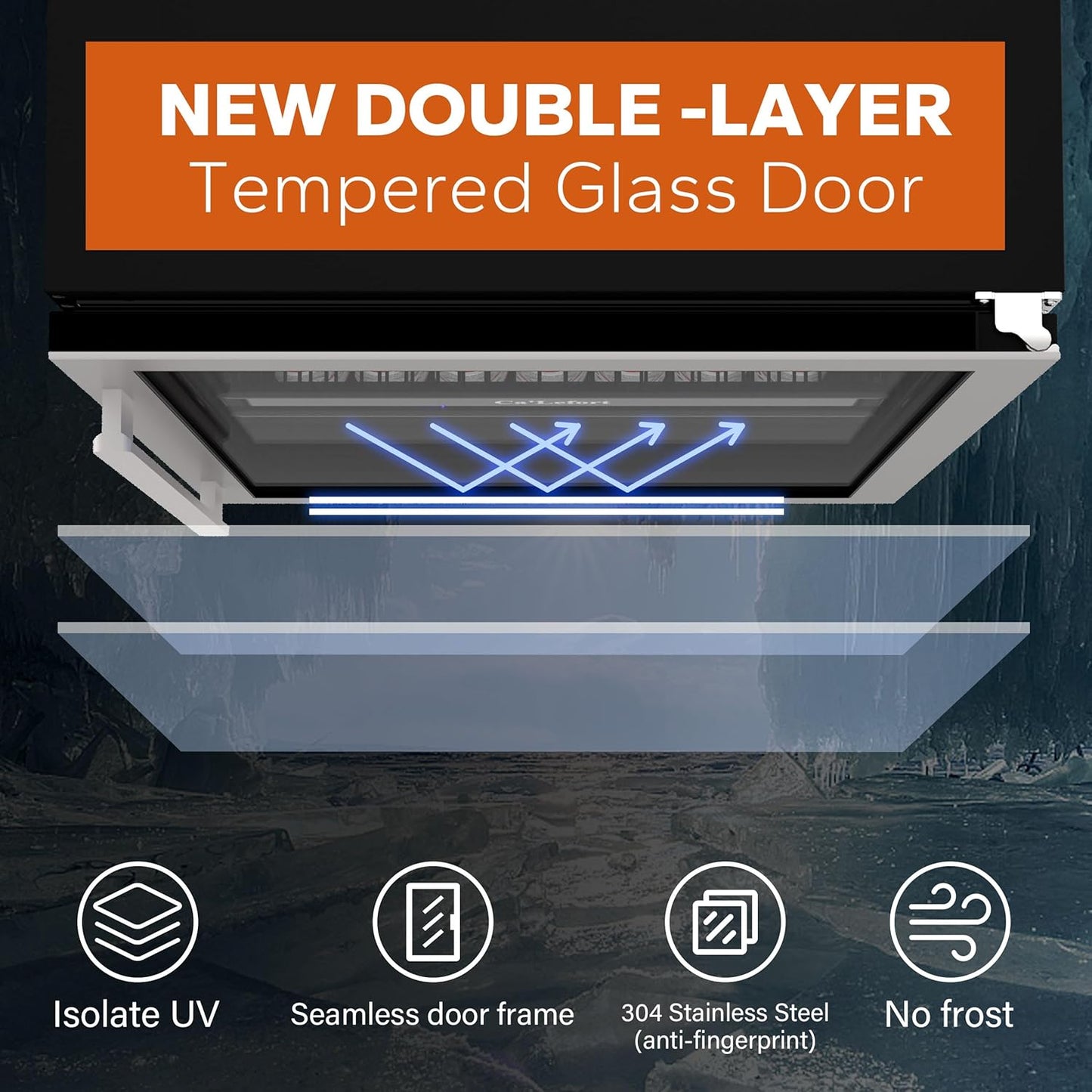 Ca'Lefort 24 Inch Beverage Refrigerator, 180 Can 34°F -54°F Beverage Fridges, Drink Fridge with Glass Door 3 LED Beverage Coolers Built in or Freestanding, Perfect for Home/Kitchen(5.65 cu.ft)