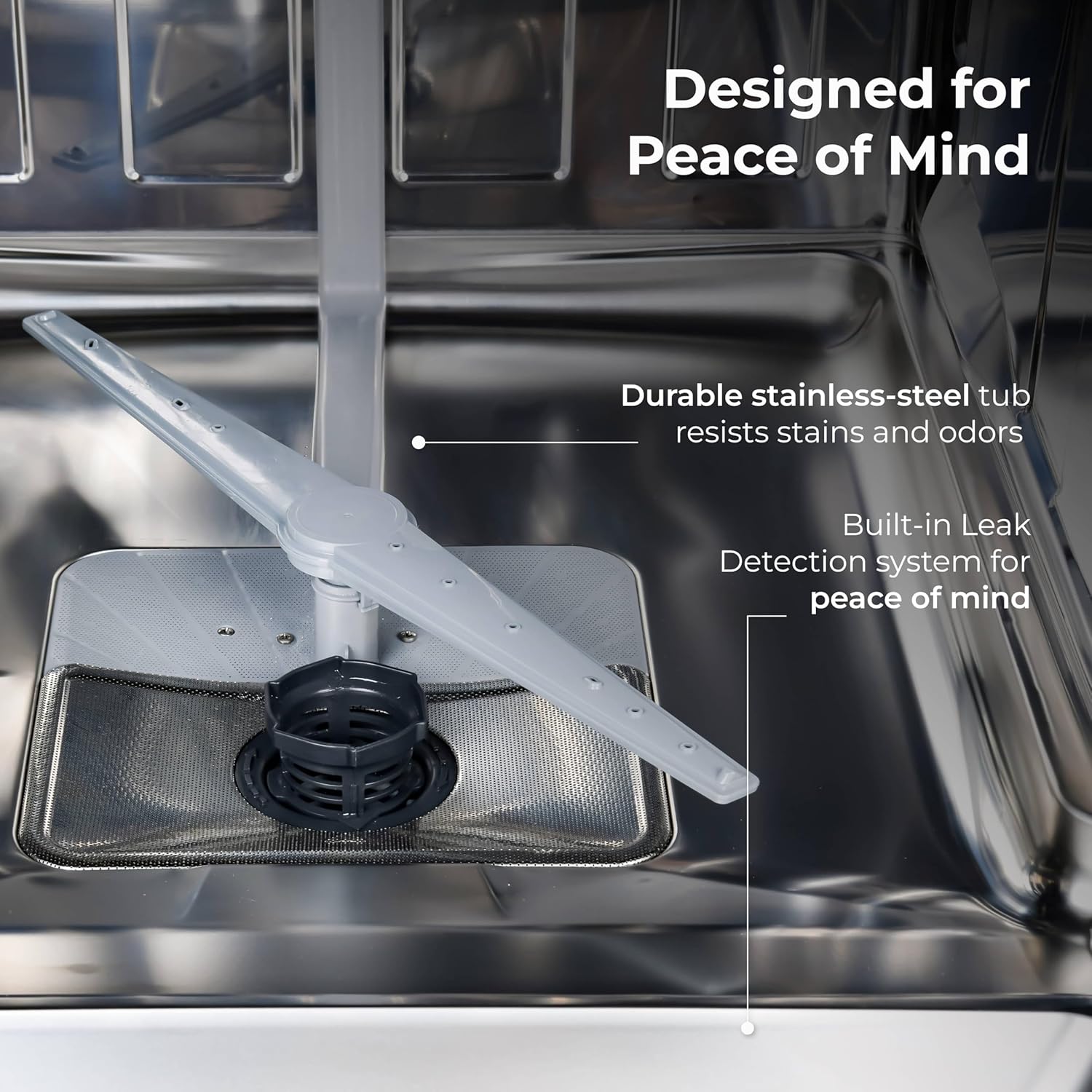 Kenmore 22-14585 24" Built-In Dishwasher - UltraWash, SmartWash, Sanitize Rinse, SmartDry, and Leak Detection - 14 Place Settings - 57 DBA - ENERGY STAR Certified - 24" - Stainless Steel