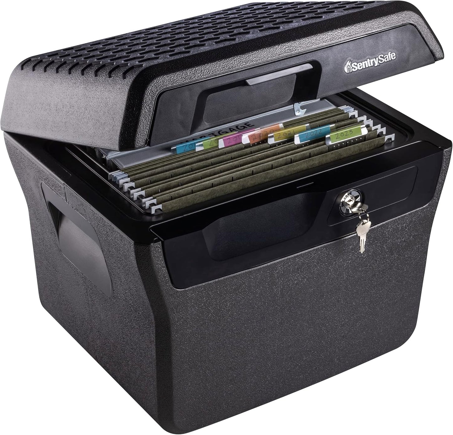 SentrySafe Fireproof and Waterproof Lock Box with Key Lock, File Safe with Carrying Handles for Documents, 0.66 Cubic Feet, 14.1 x 16.6 x 13.8 Inches, FHW40100
